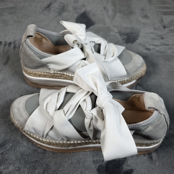 Free People Chapmin Suede Bow Detail Espadrille Platform Wedge Sneakers NWOT - Picture 4 of 11